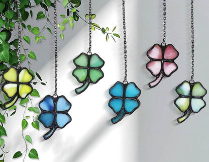 12 Four-Leaf Clover Set – Pink Opal Pre-Cut Heart-Shaped Stained Glass Mosaic Tiles & Pieces for DIY Crafts and Art Projects