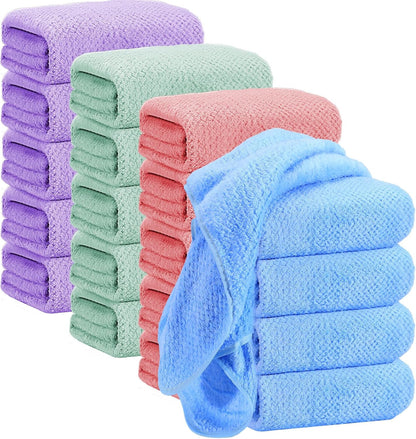20 Pack Bulk Bath Towels Set, Large Quick Dry Bath Towels 55" x 28" for Spa, Gym, Salon, Hotel and Rental Use(Pink, Green, Blue, Purple)