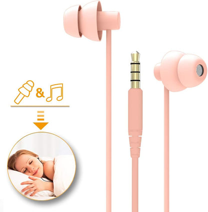 Super Mini Total Soft Silicon Earbuds Headphones with Mic for Cellphones iPad Tablet MP3 Laptop and Most 3.5mm Audio Player, Coral Pink
