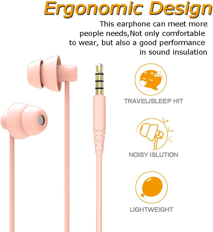 Super Mini Total Soft Silicon Earbuds Headphones with Mic for Cellphones iPad Tablet MP3 Laptop and Most 3.5mm Audio Player, Coral Pink