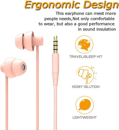 Super Mini Total Soft Silicon Earbuds Headphones with Mic for Cellphones iPad Tablet MP3 Laptop and Most 3.5mm Audio Player, Coral Pink
