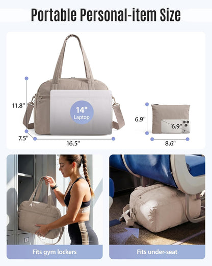 Personal Item Travel Bag, Gym Bag for Women, Weekender Duffel