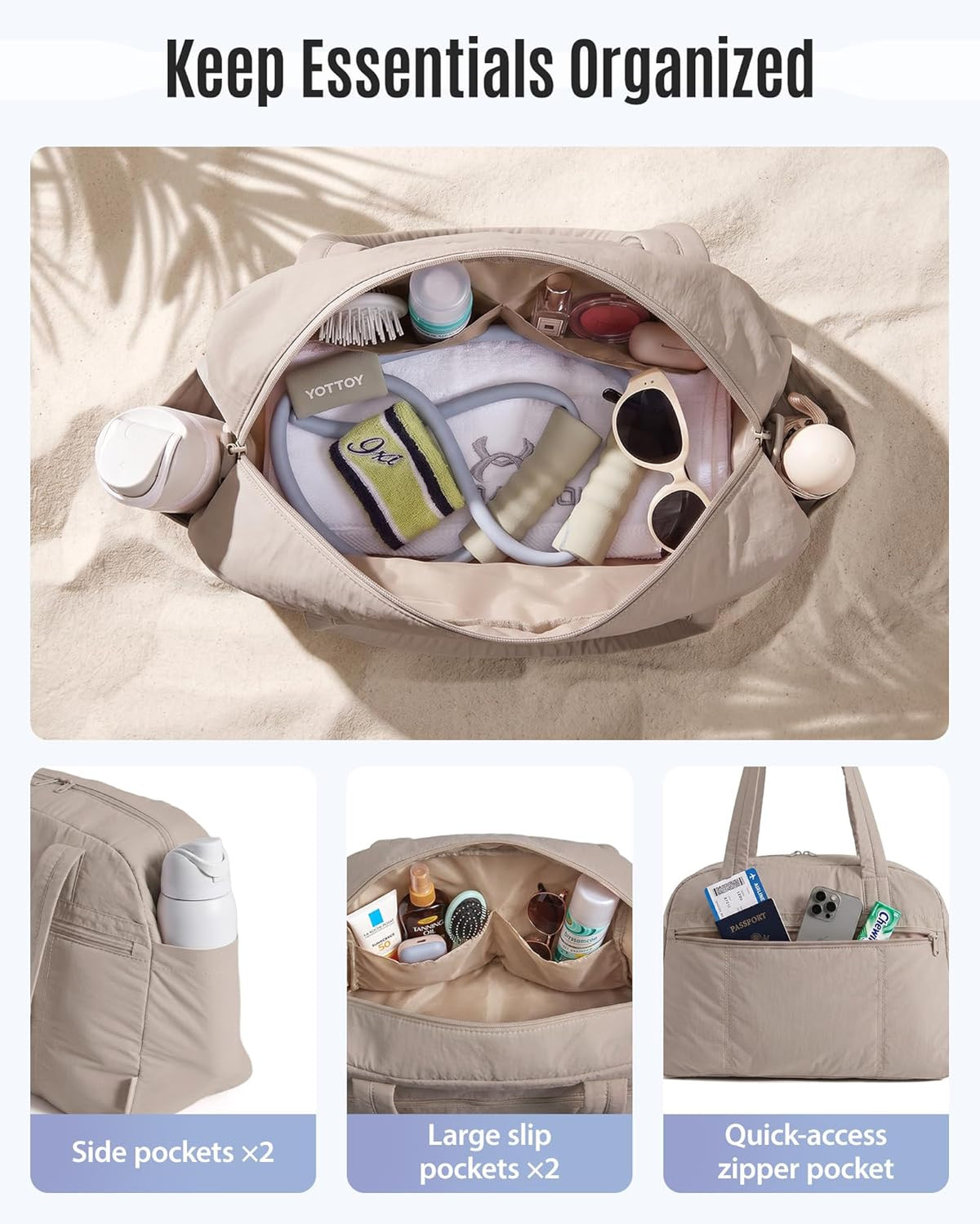Personal Item Travel Bag, Gym Bag for Women, Weekender Duffel
