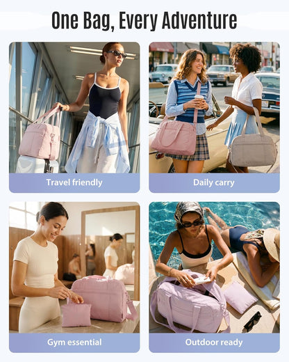 Personal Item Travel Bag, Gym Bag for Women, Weekender Duffel