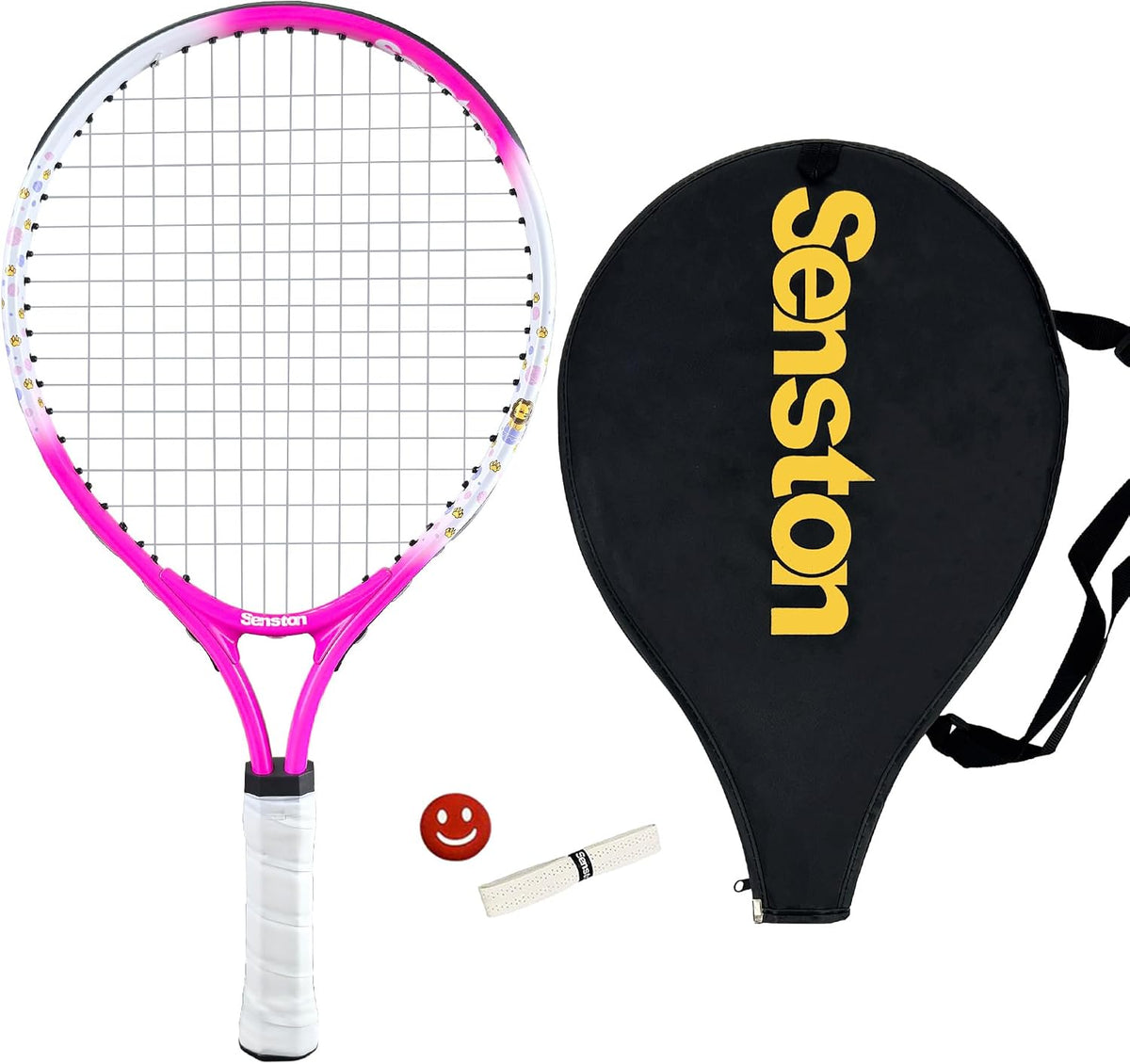 Kids Tennis Racket Set (17 & 23 Inch) - 1 Pack Junior Tennis Racquet, Lightweight Aluminum Frame, Includes Cover