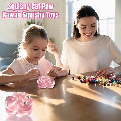 Taba Squishy Paw Squeeze Toys - Oversized 5-inch Cat Paw Squishy Fidget Toys for Kids and Adults,Stress Relief Kawaii Strawberry Cat Paw Toys,Relieves Stress Anxiety Gifts,for Birthday (Pink)