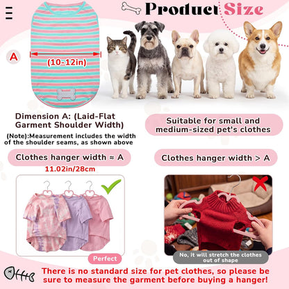 24 Pcs Pet Hangers 13'' Non-Slip Velvet Metal Hooks,Pink