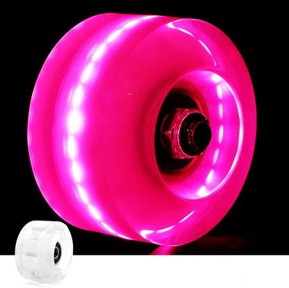 Light Up Roller Skate Wheels 8 Pack, 78A Hardness LED Skateboard Wheels with Premium ABEC-9 Bearings, Illuminating Roller Skate Accessories for Outdoor Indoor Quad Skates