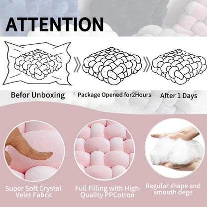 2PCS Decorative Knot Throw Pillows for Couch and Sofa, Soft Accent Pillows for Bed and Chair, Modern Home Decor for Living Room, Bedroom, Dorm and Nursery 12 inches * 13 inches（Light Pink）