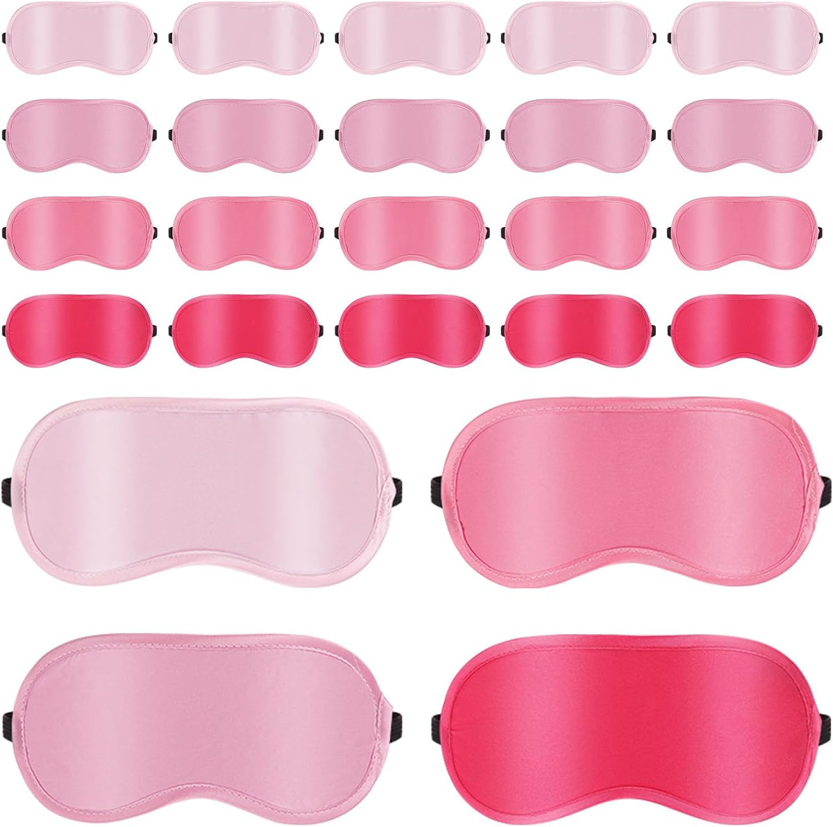 24 Pack Pink Sleeping Eye Mask Bulk for Bachelorette Slumber Sleepover Spa Wedding Party Blindfold Eye Mask Cover for Women Men