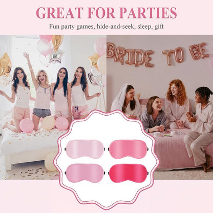 24 Pack Pink Sleeping Eye Mask Bulk for Bachelorette Slumber Sleepover Spa Wedding Party Blindfold Eye Mask Cover for Women Men