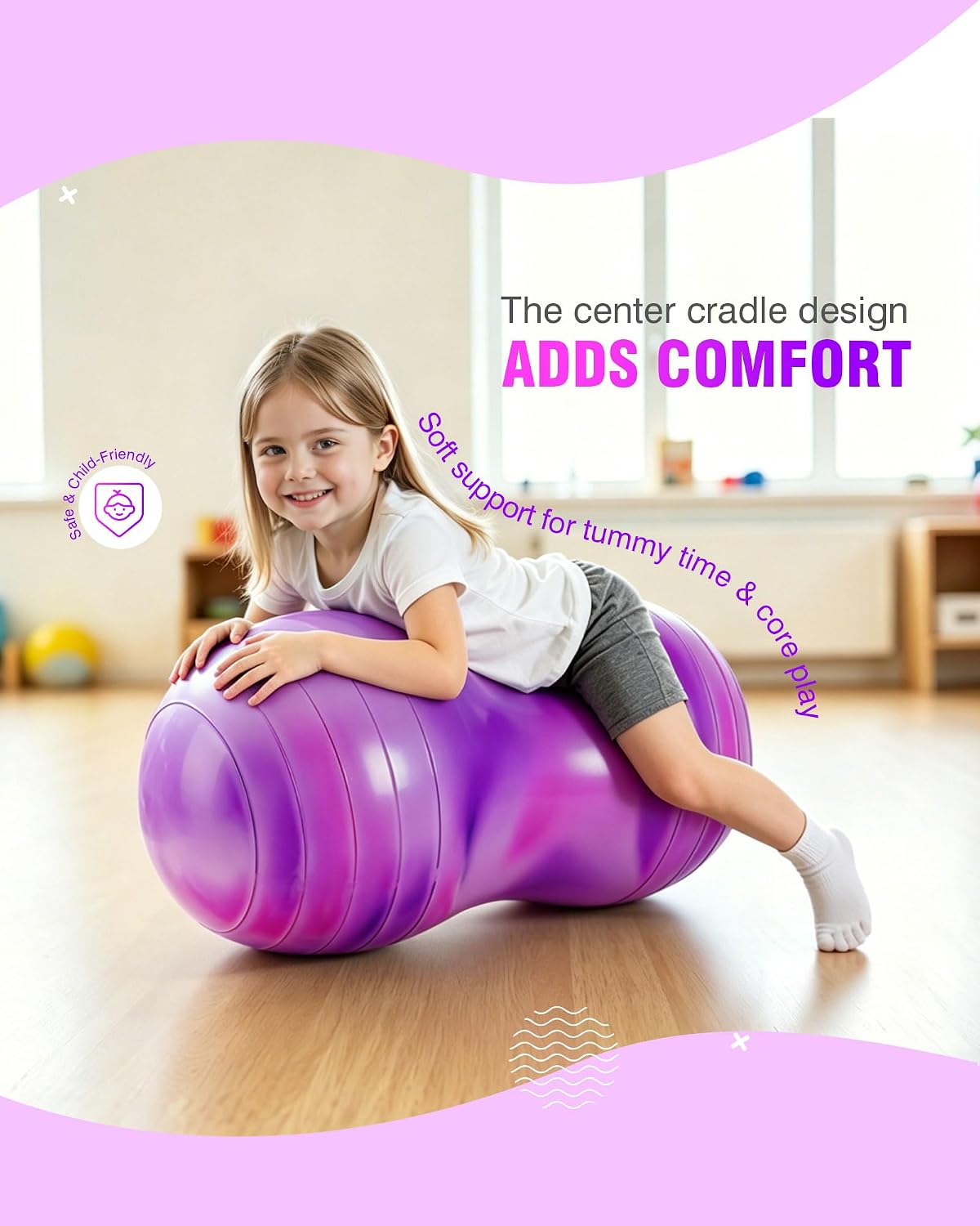 Peanut Ball for Kids and Adults | 18/20Inch Anti-Burst Exercise Ball