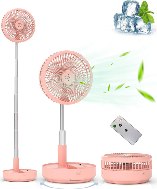 Portable Fan for Travel, Rechargeable Oscillating Fan with Remote