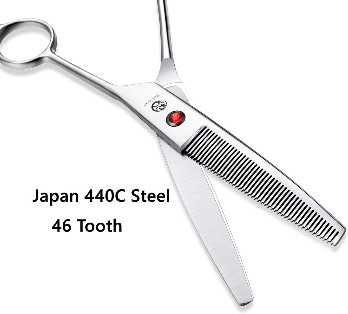 Purple Dragon 6.5" 46 Tooth Professional Pet Grooming Scissors - Dog Thinning/Blending Shears - Animal Hair Trimmer for Pet Groomer or Family DIY