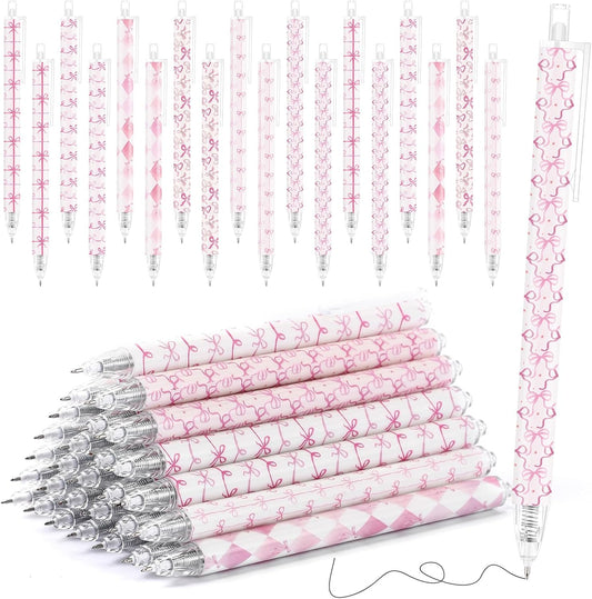60 Pcs Preppy Pink Bow Pencils with Bows Coquette