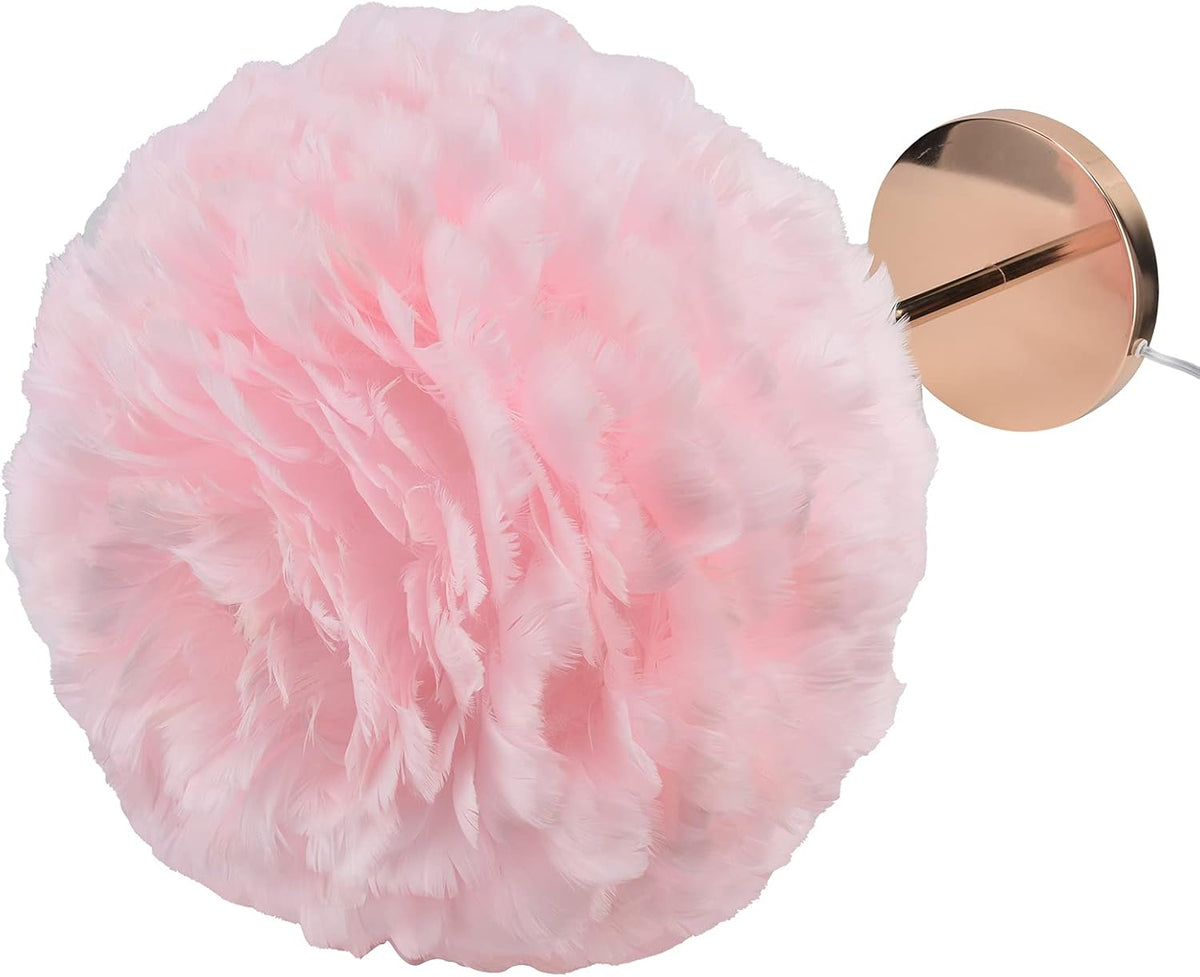 Feather Table Lamp Pink Feather Lamps for Girls Bedroom Minimalist Desktop Night Light Modern Nightstand Table Lamp Holder for Bedroom Beside Wedding Birthday Decor(#2)