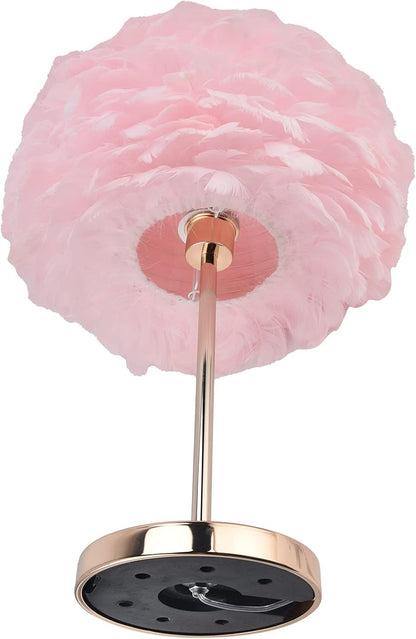 Feather Table Lamp Pink Feather Lamps for Girls Bedroom Minimalist Desktop Night Light Modern Nightstand Table Lamp Holder for Bedroom Beside Wedding Birthday Decor(#2)
