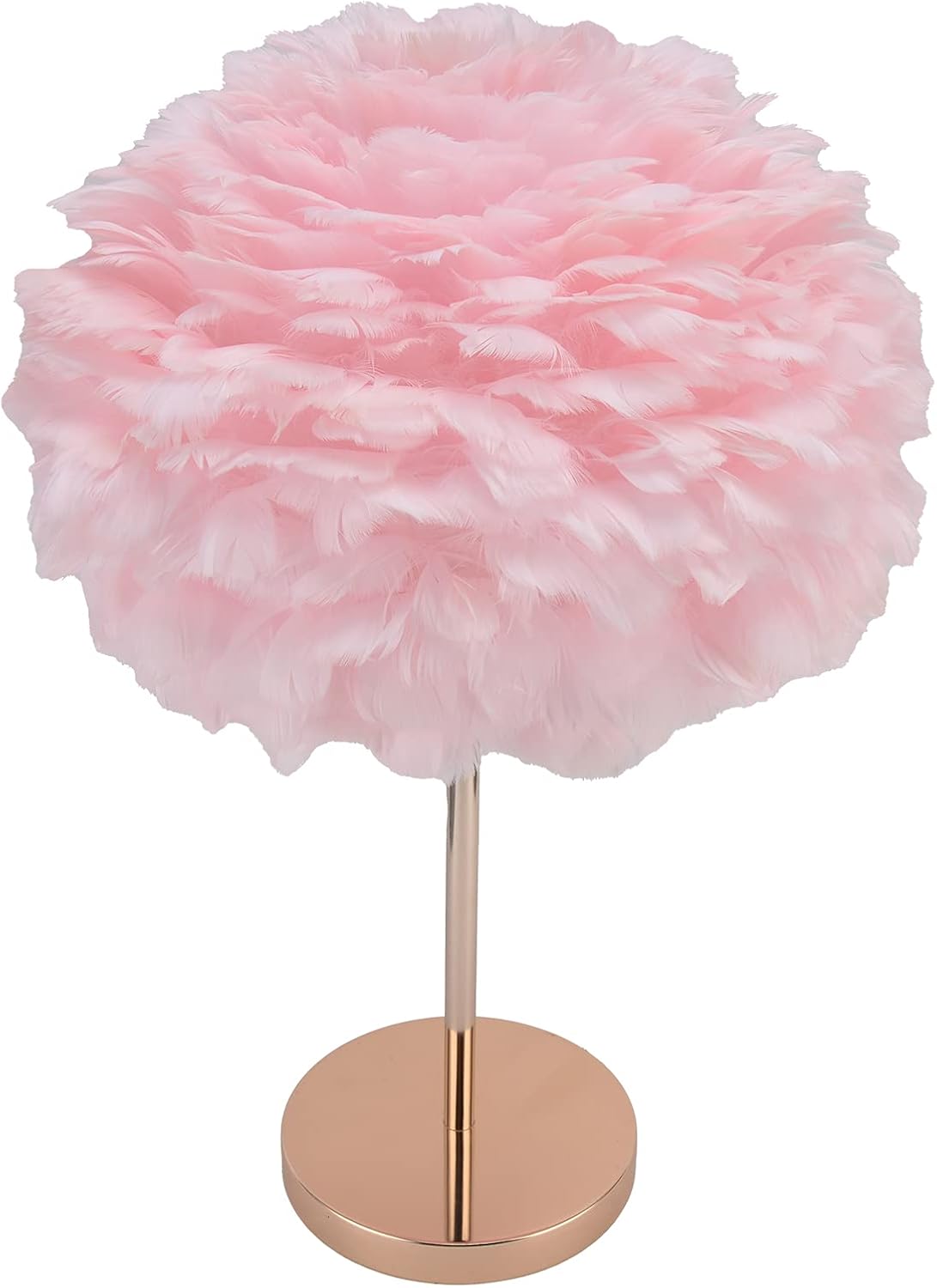 Feather Table Lamp Pink Feather Lamps for Girls Bedroom Minimalist Desktop Night Light Modern Nightstand Table Lamp Holder for Bedroom Beside Wedding Birthday Decor(#2)