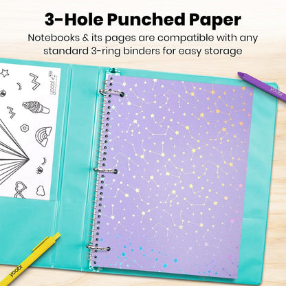 College Ruled Spiral Notebooks, 3-Pack, Celestial, 150 Sheets