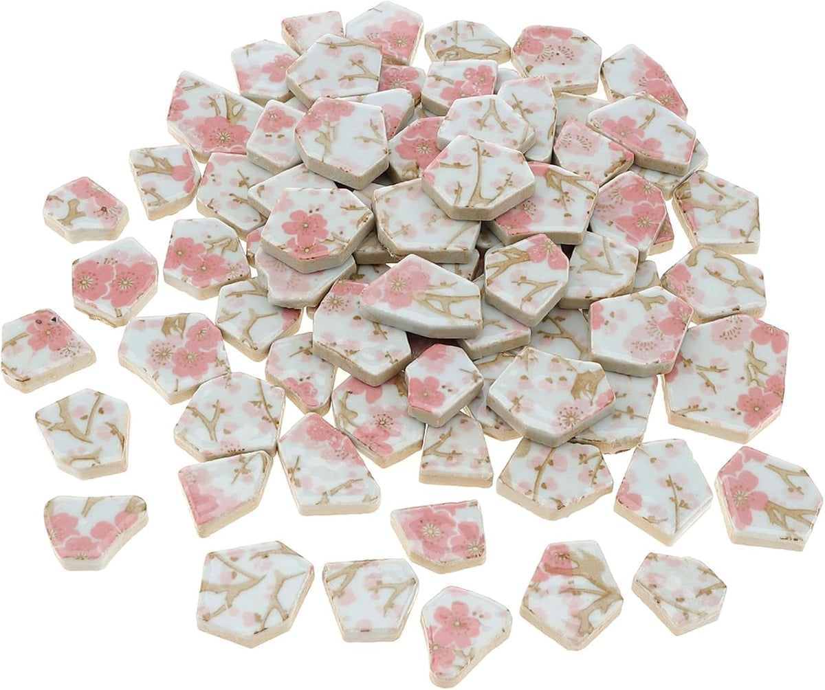 1.1 LB Pink Ceramic Mosaic Tiles Broken Irregular Porcelain Pieces
