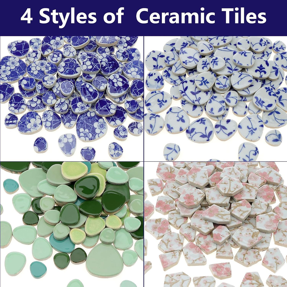 1.1 LB Pink Ceramic Mosaic Tiles Broken Irregular Porcelain Pieces