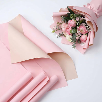 20 Sheets Pink Floral Wrapping Paper, 21.7x21.3 Inch Waterproof Korean Style Flower Wrap for Bouquets - Premium Pink Floral Paper for Single Flower Wrap, Birthdays, Weddings & DIY Crafts