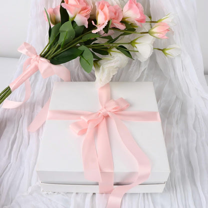 1 Inch Double Faced 50 Yards Pink Satin Ribbon for Crafts Gift Wrapping