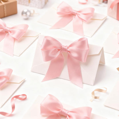 1 Inch Double Faced 50 Yards Pink Satin Ribbon for Crafts Gift Wrapping