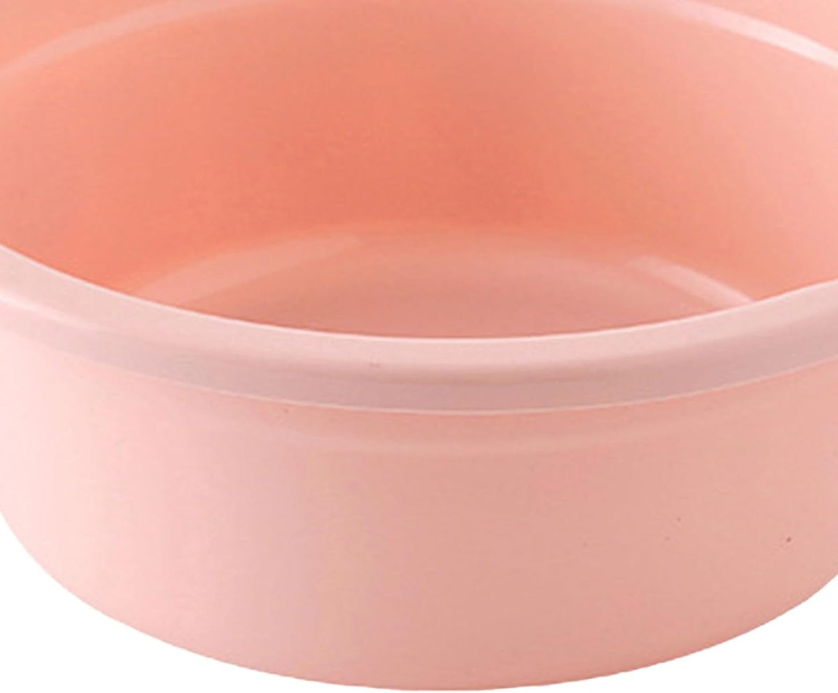 Plastic Washing Basin, Multipurpose Light Face Baby Adult Foot Washbasin Tub with Double Handles Face Vegetable Laundry Foot for Home Bathroom (Large‑Peach Pink)
