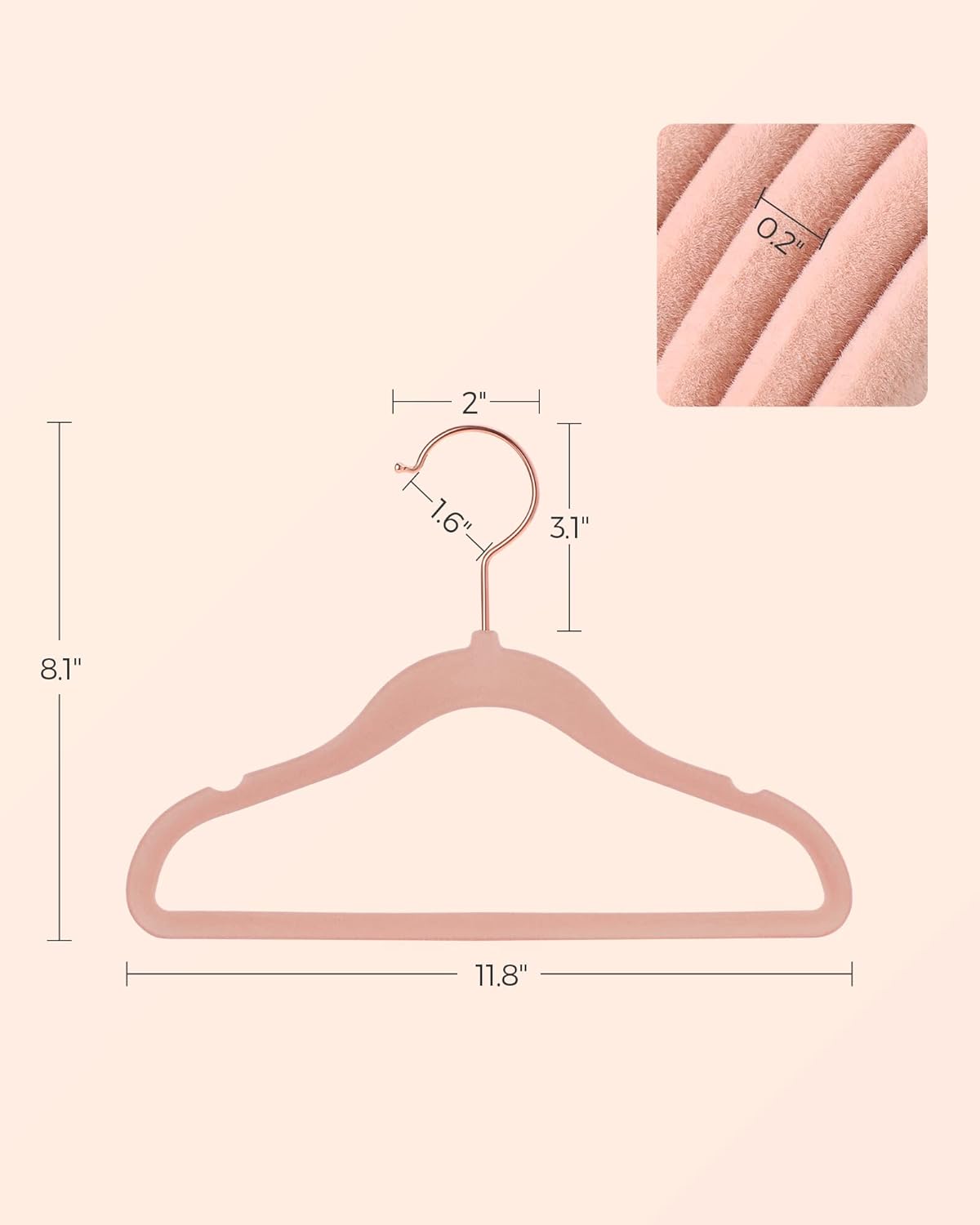 SONGMICS Baby Hangers 50 Pack, Velvet, Non-Slip, Space-Saving