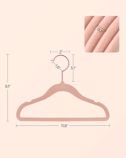 SONGMICS Baby Hangers 50 Pack, Velvet, Non-Slip, Space-Saving