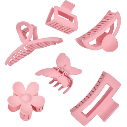 Pink Hair Clips, 6 Pack Cute Hair Clips for Thin Thick Hair