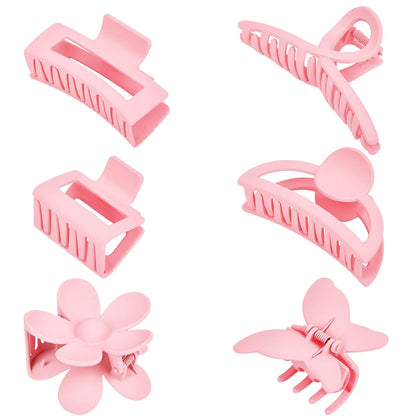 Pink Hair Clips, 6 Pack Cute Hair Clips for Thin Thick Hair