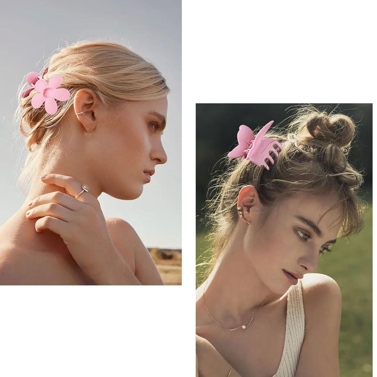 Pink Hair Clips, 6 Pack Cute Hair Clips for Thin Thick Hair