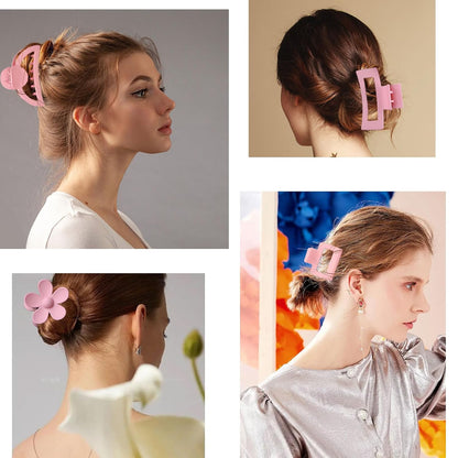 Pink Hair Clips, 6 Pack Cute Hair Clips for Thin Thick Hair