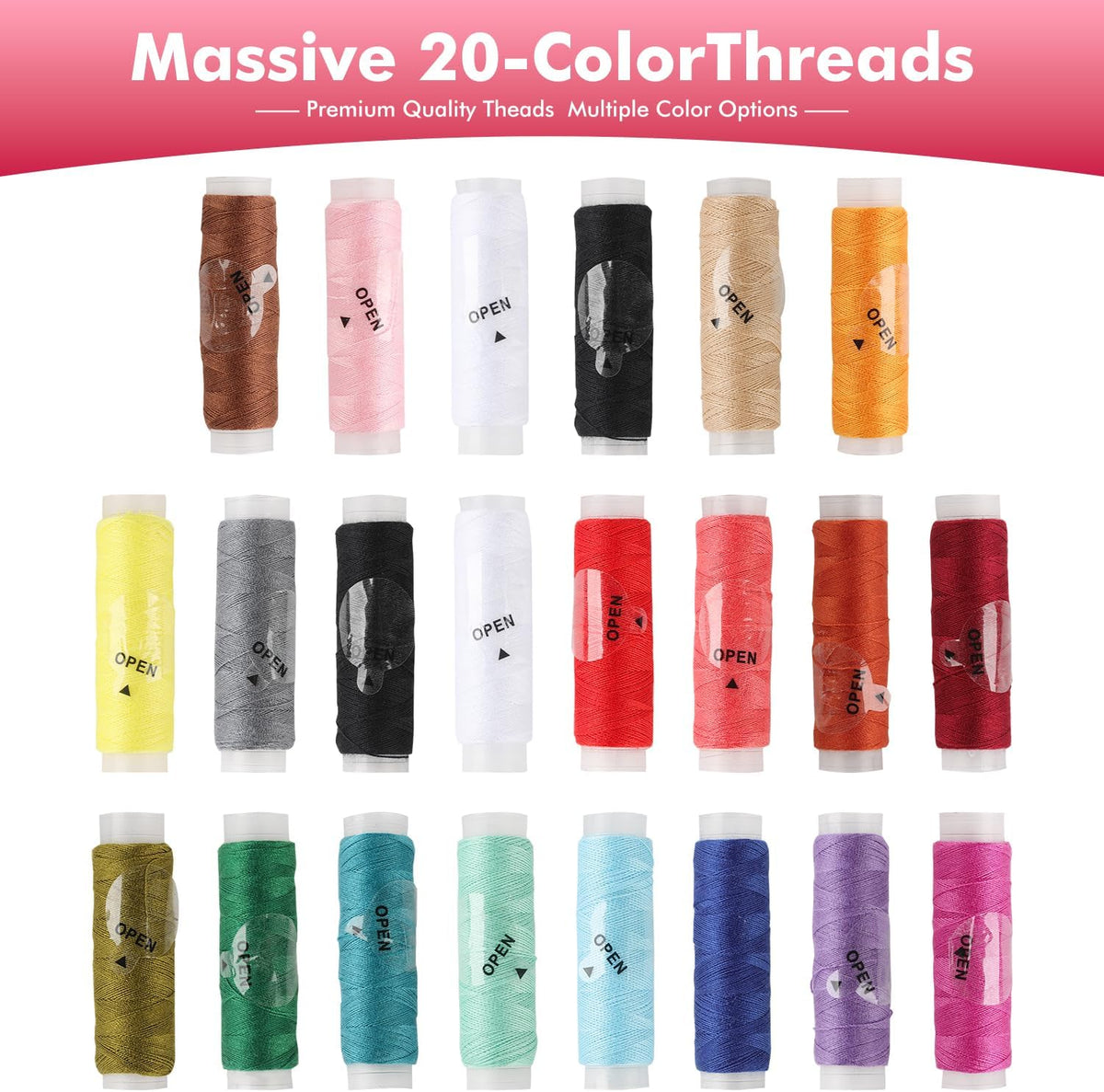 198pcs Sewing Kit for Adults, Pink