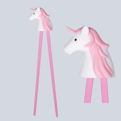 HSTC-PKUNCN, Training chopsticks for beginners right or left handed, Pink Unicorn