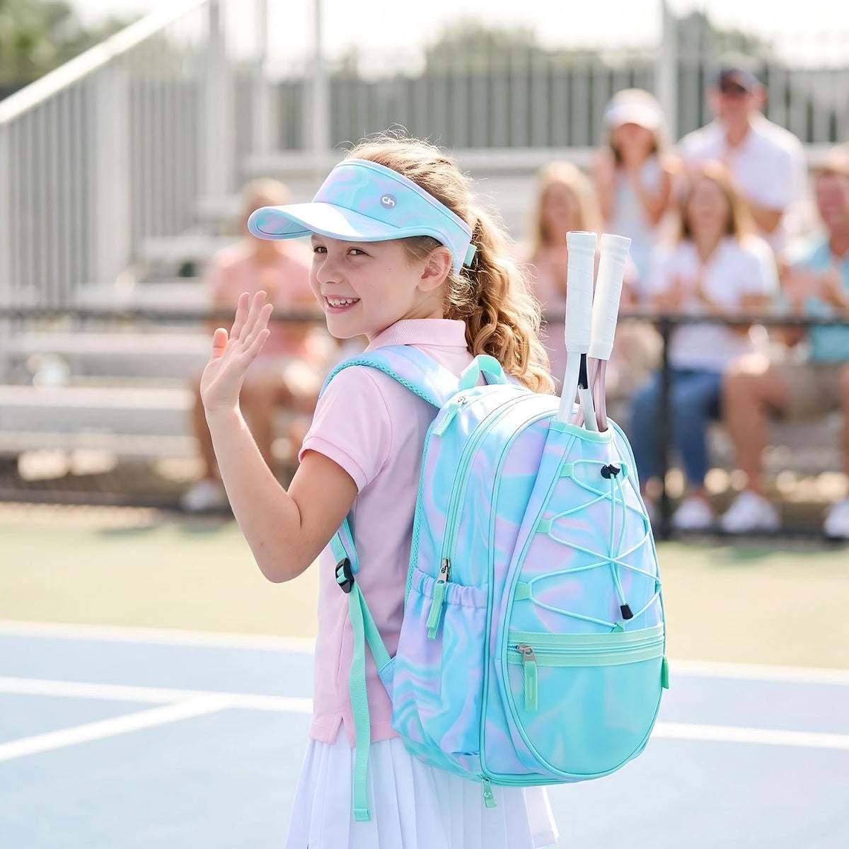 Kids Tennis Bag, 16 Inch Youth & Junior Tennis Backpack with Shoe Compartment, Holds 2 Rackets (21–23 Inch)