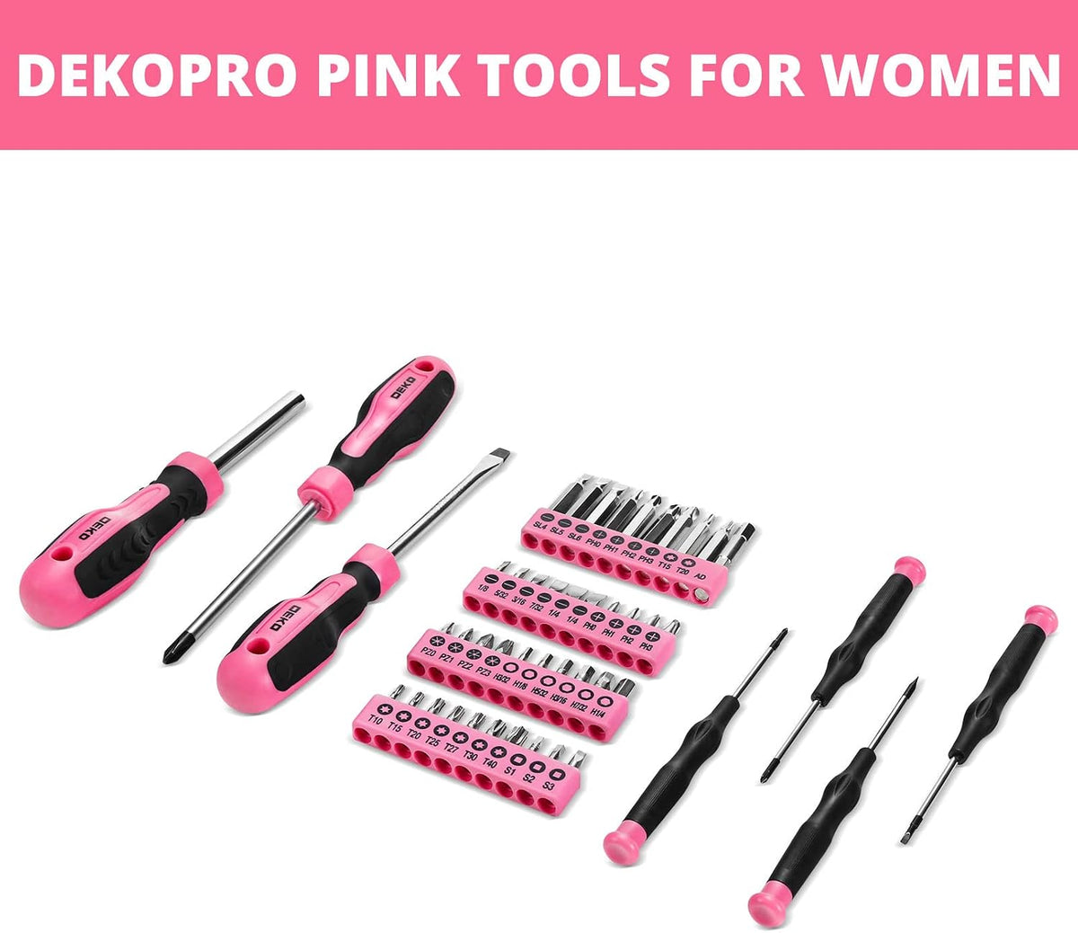 Pink Tool Set for Women Ladies Girls, 226-Piece Household Hand Tool Kit with Wide Mouth Open Storage Tool Bag for DIY, Home and Equipment Maintenance