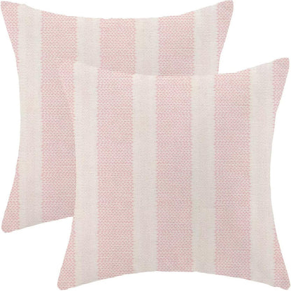 Polka Dot Pillow Covers 18x18 Inch Set of 2, Pink Stripe Outdoor Decorative Boho Modern Throw Pillows Abstract Art Couch Cushion Case for Chair Sofa Bedroom Living Room Decor