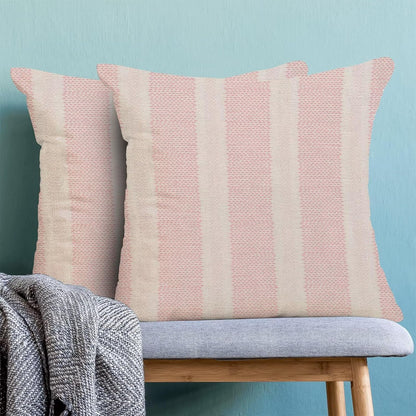 Polka Dot Pillow Covers 18x18 Inch Set of 2, Pink Stripe Outdoor Decorative Boho Modern Throw Pillows Abstract Art Couch Cushion Case for Chair Sofa Bedroom Living Room Decor