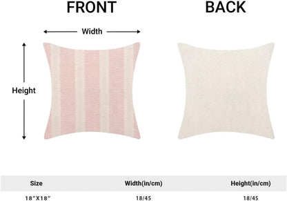 Polka Dot Pillow Covers 18x18 Inch Set of 2, Pink Stripe Outdoor Decorative Boho Modern Throw Pillows Abstract Art Couch Cushion Case for Chair Sofa Bedroom Living Room Decor
