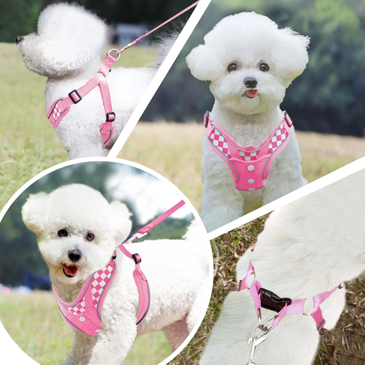Dog Harness with Leash Set, No Pull Adjustable Step in Pet Vest