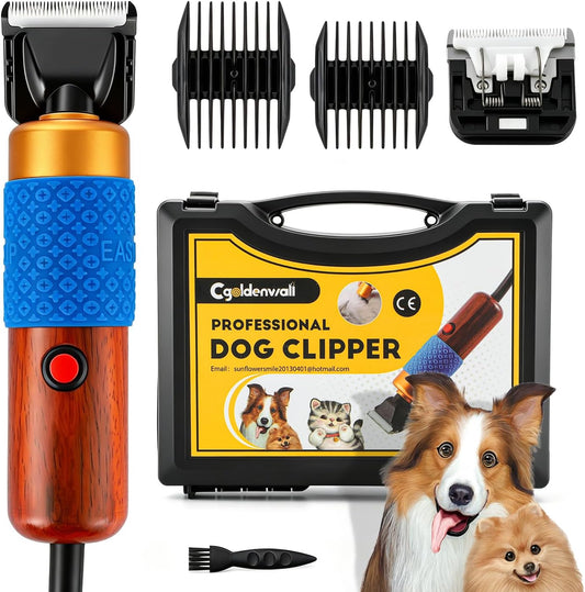 CGOLDENWALL Dog Hair Clipper for Grooming 200W Pet Clipper Kit with Spare Blade, Low Noise&Vibration, Animal Grooming Trimmer for Cat Sheep Dog 110-240V