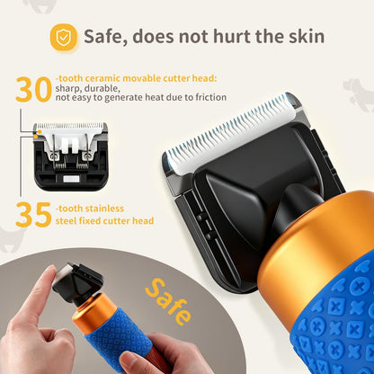 CGOLDENWALL Dog Hair Clipper for Grooming 200W Pet Clipper Kit with Spare Blade, Low Noise&Vibration, Animal Grooming Trimmer for Cat Sheep Dog 110-240V