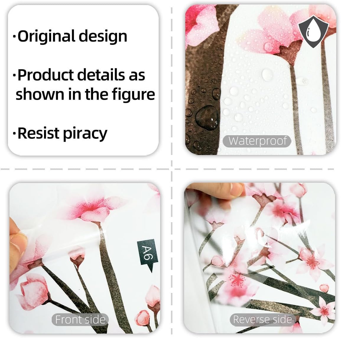 Large Cherry Blossom Tree Wall Stickers Pink Flower Tree Wall Decals for Girls Kids Bedroom Nursery Living Room TV Wall Decor