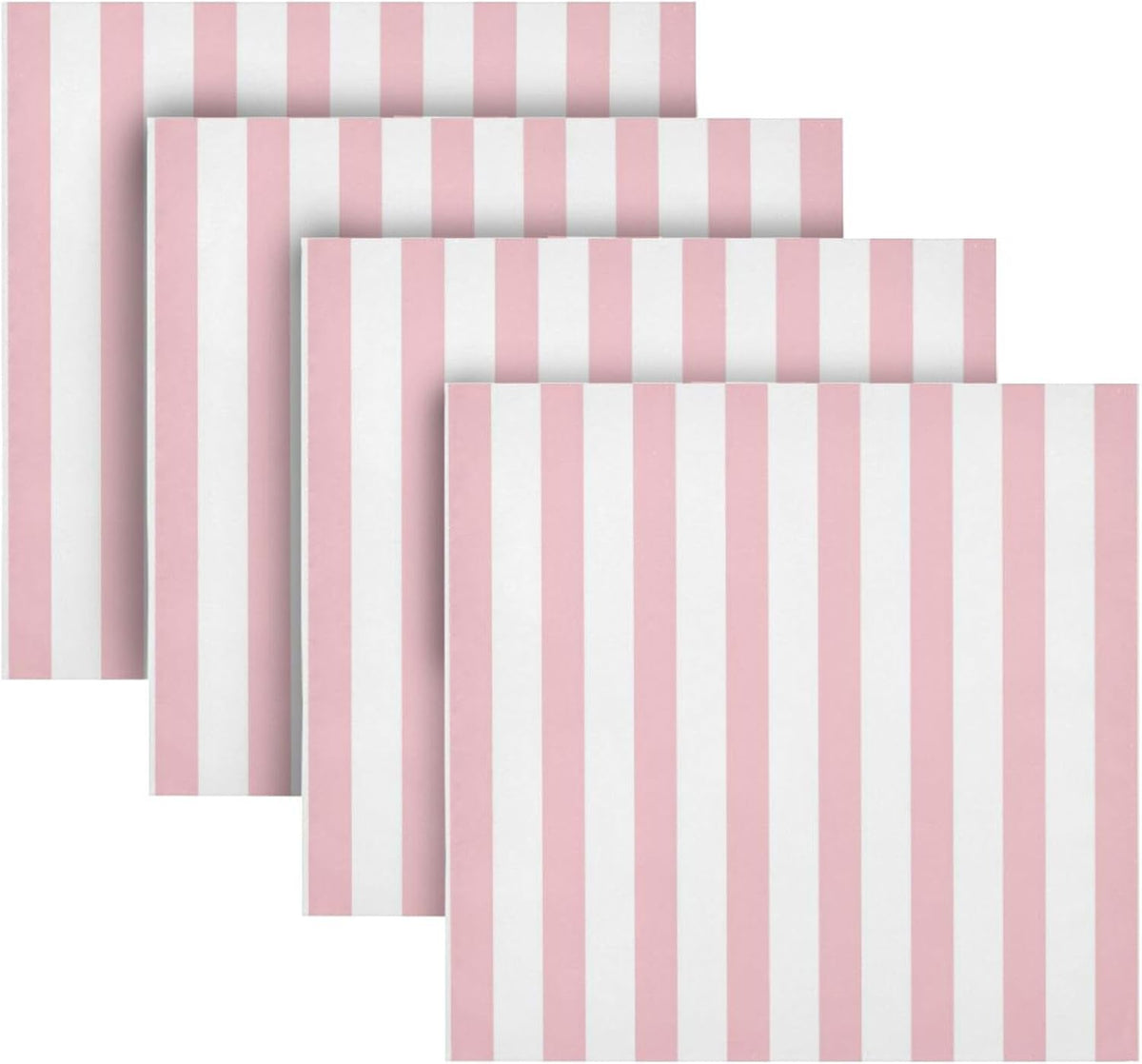 Pink Stripes Cloth Napkins Set of 6, Reusable Washable Oversized Table Napkins for Family Wedding Dinner Party Home Decor, 20 Inch