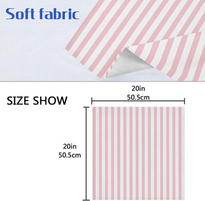 Pink Stripes Cloth Napkins Set of 6, Reusable Washable Oversized Table Napkins for Family Wedding Dinner Party Home Decor, 20 Inch