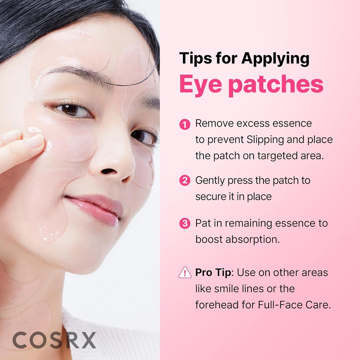 Pink Peptides Collagen Hydrogel Eye Patch for Puffy Eyes, Cooling & Firming Under Eye Patches with 4-Peptide & Caffeine (60), Depuffing Gel Eye Mask, Korean Skin Care