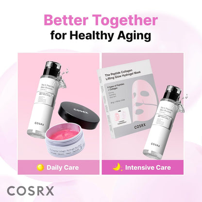 Pink Peptides Collagen Hydrogel Eye Patch for Puffy Eyes, Cooling & Firming Under Eye Patches with 4-Peptide & Caffeine (60), Depuffing Gel Eye Mask, Korean Skin Care